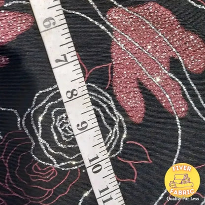 Rose Printed Glitter Jersey