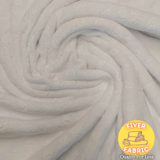 Cuddle fleece hearts white