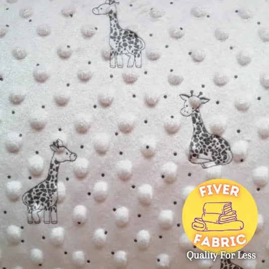 dimple fleece - giraffe - pale pink