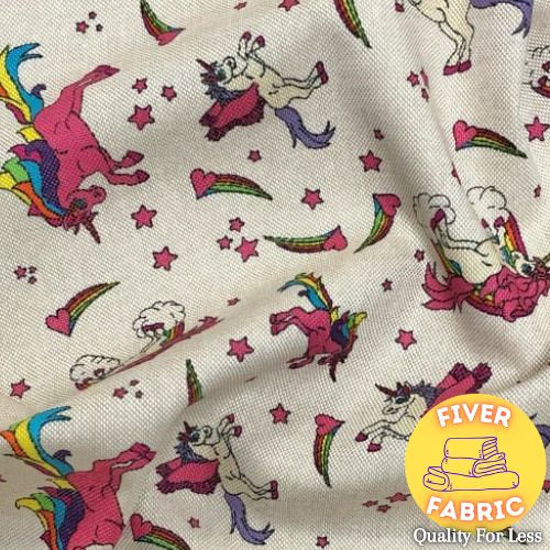 Unicorns and rainbows canvas cream