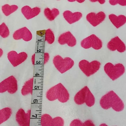 Hearts white micro fur