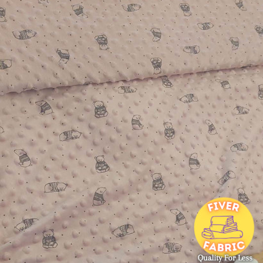 light pink bears dimple fleece