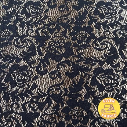 Lace look stretch black and gold