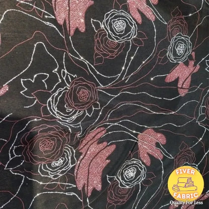 Rose Printed Glitter Jersey