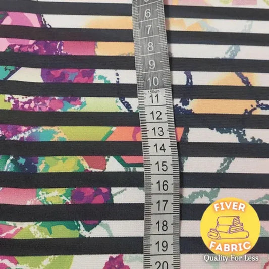 Striped lycra colour burst lycra