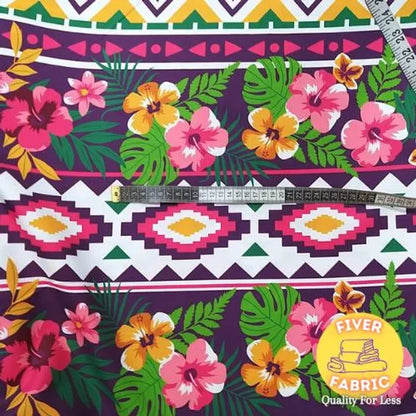 Flower Aztec dress fabric
