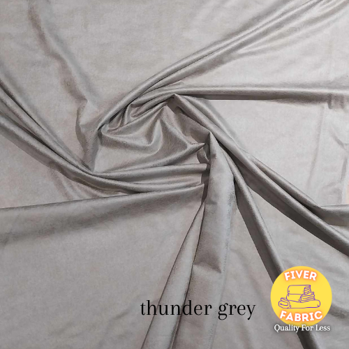 thunder grey foil suede jersey
