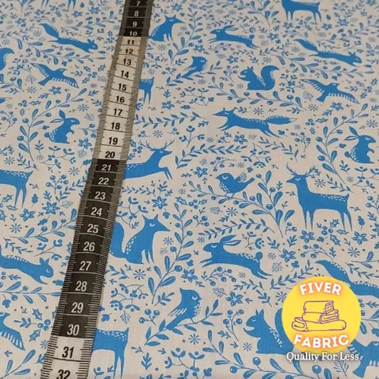 Blue woodland animals
