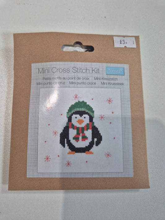 Penguin cross stitch kit