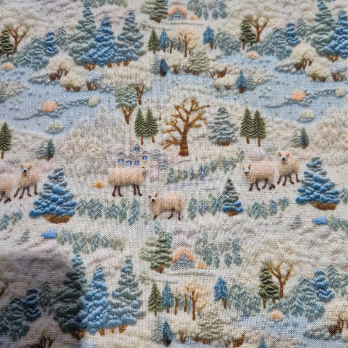 100% cotton 3D Blue Sheep