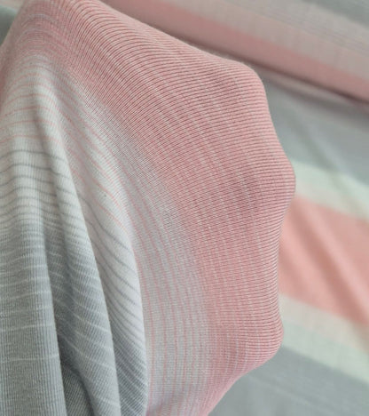Cotton Jersey pink, grey and white