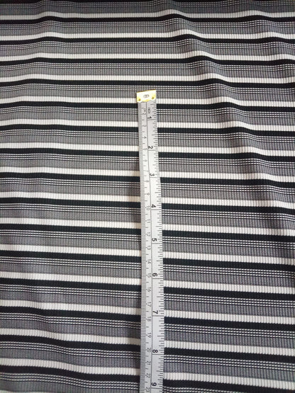 Black grey white ribbed jersey