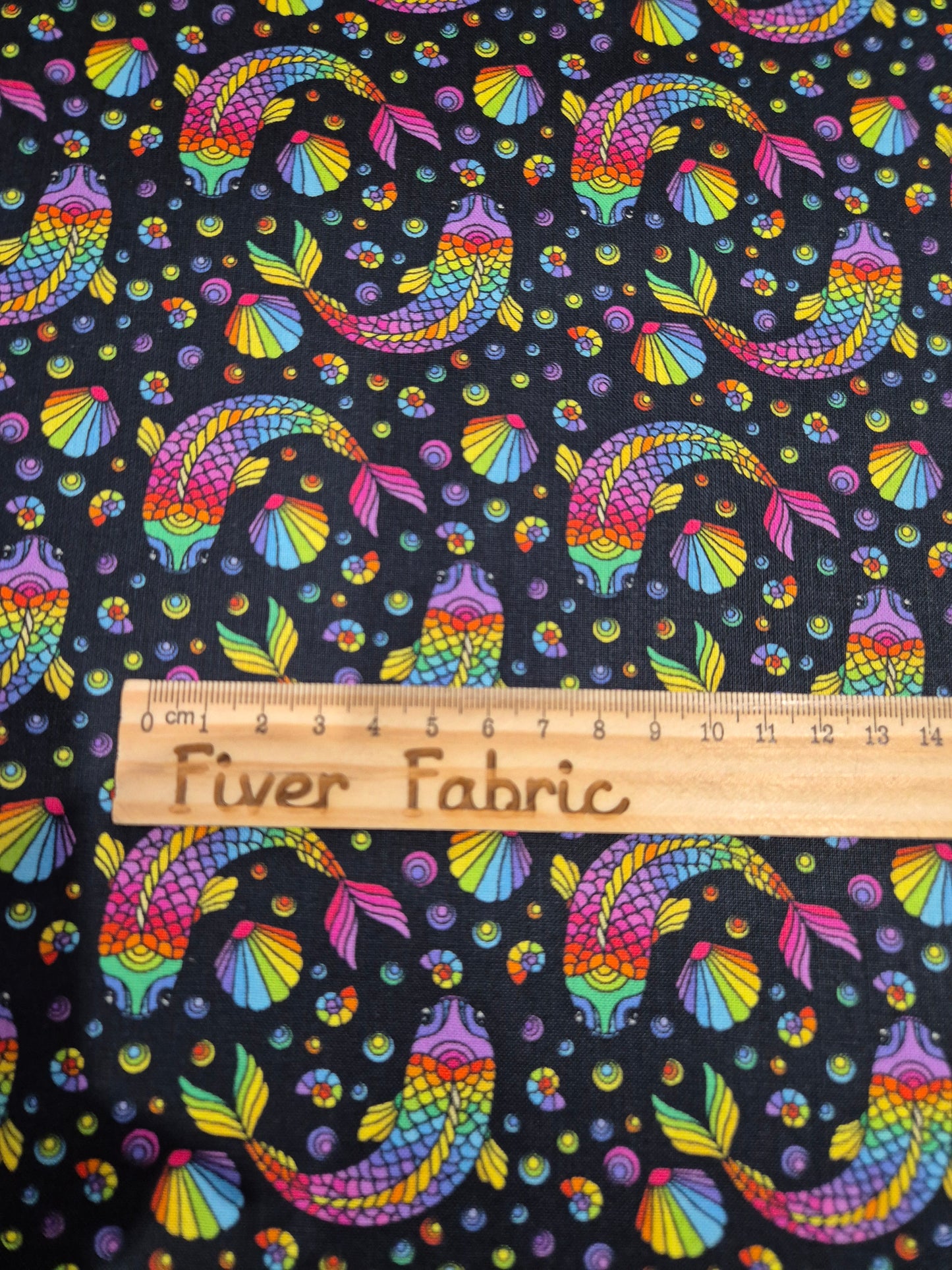 Rainbow Koi Fish 100% cotton