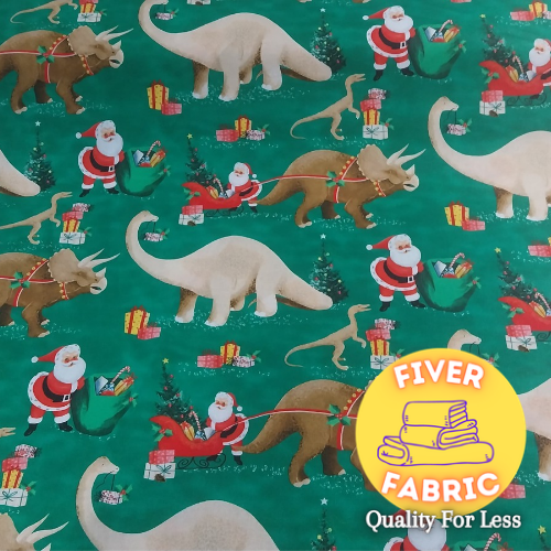 Dino Christmas 100% cotton