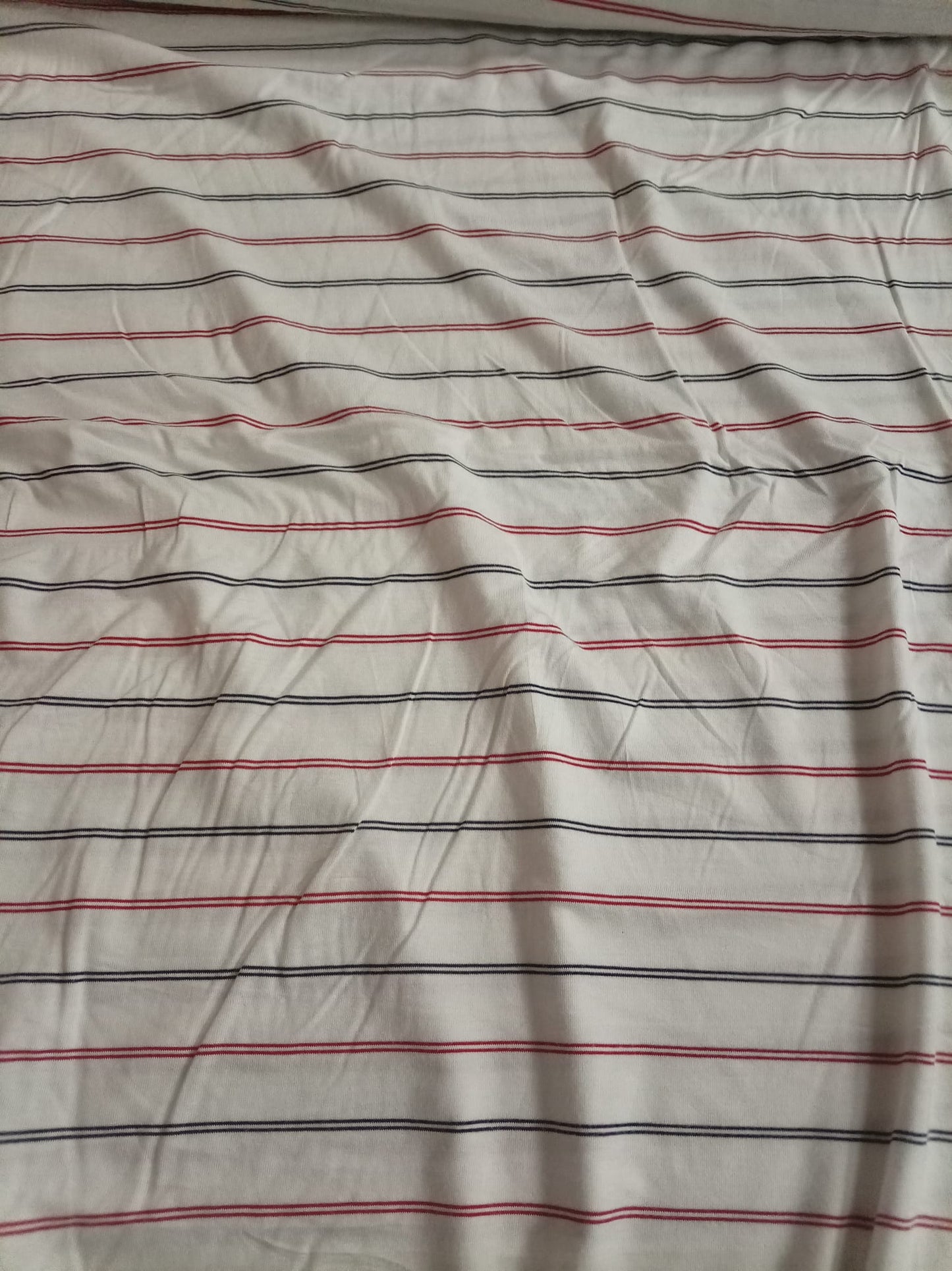 White with red and blue stripes