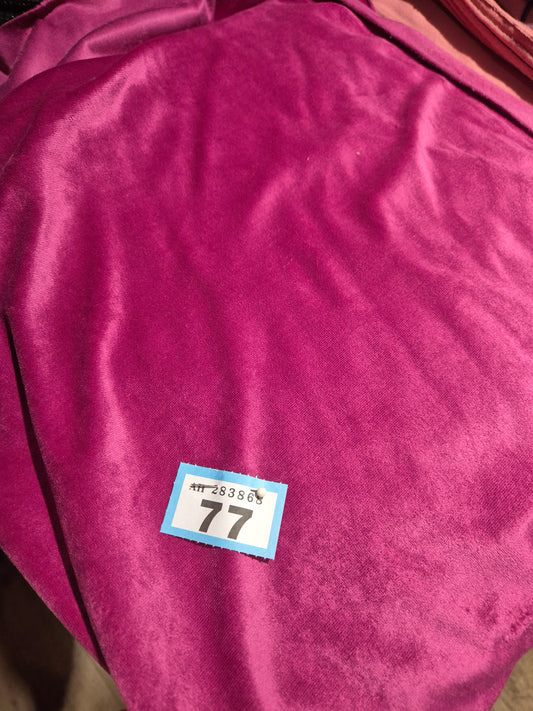 Number 77 pink velour 2m