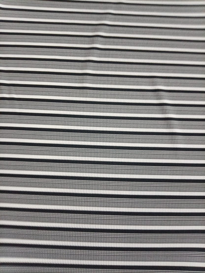 Black grey white ribbed jersey