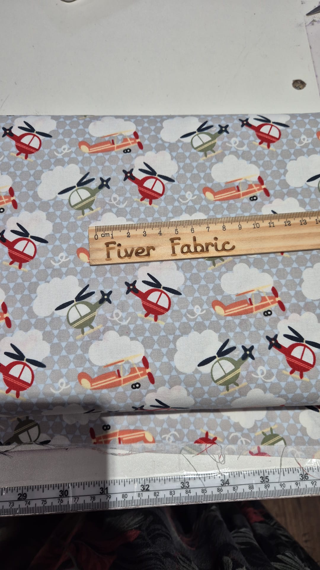 100% cotton helicopters on grey