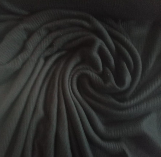 Super soft ribbed jersey black
