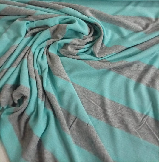 Blue and grey striped jersey