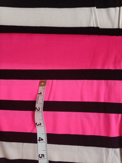 Stripe jersey black white pink