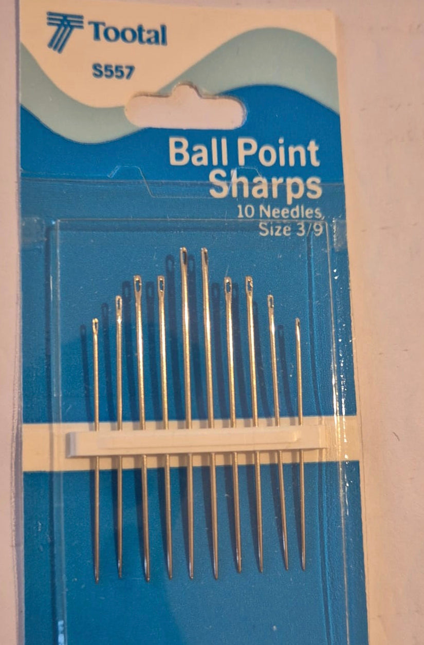 Ball point hand sewing needles