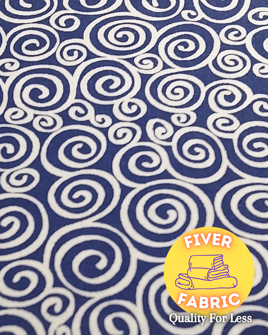 Navy swirls cotton