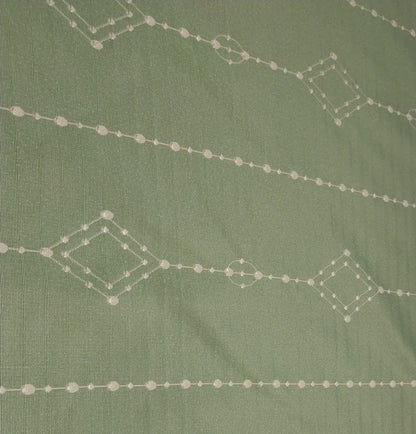 Reversible green curtain fabric