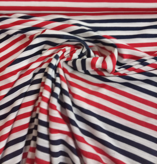 Blue red white poly jersey
