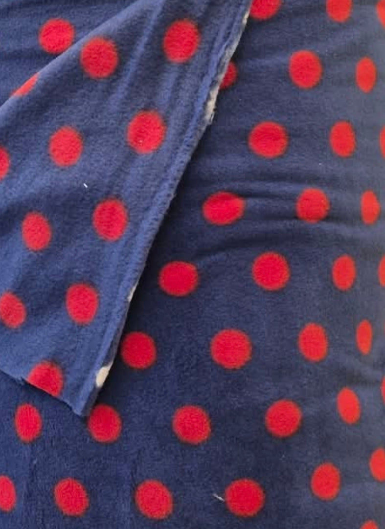 Navy with red spot polar fleece