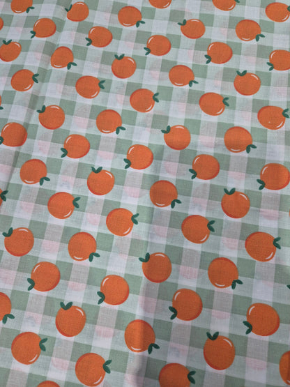 Apples check cotton (green)