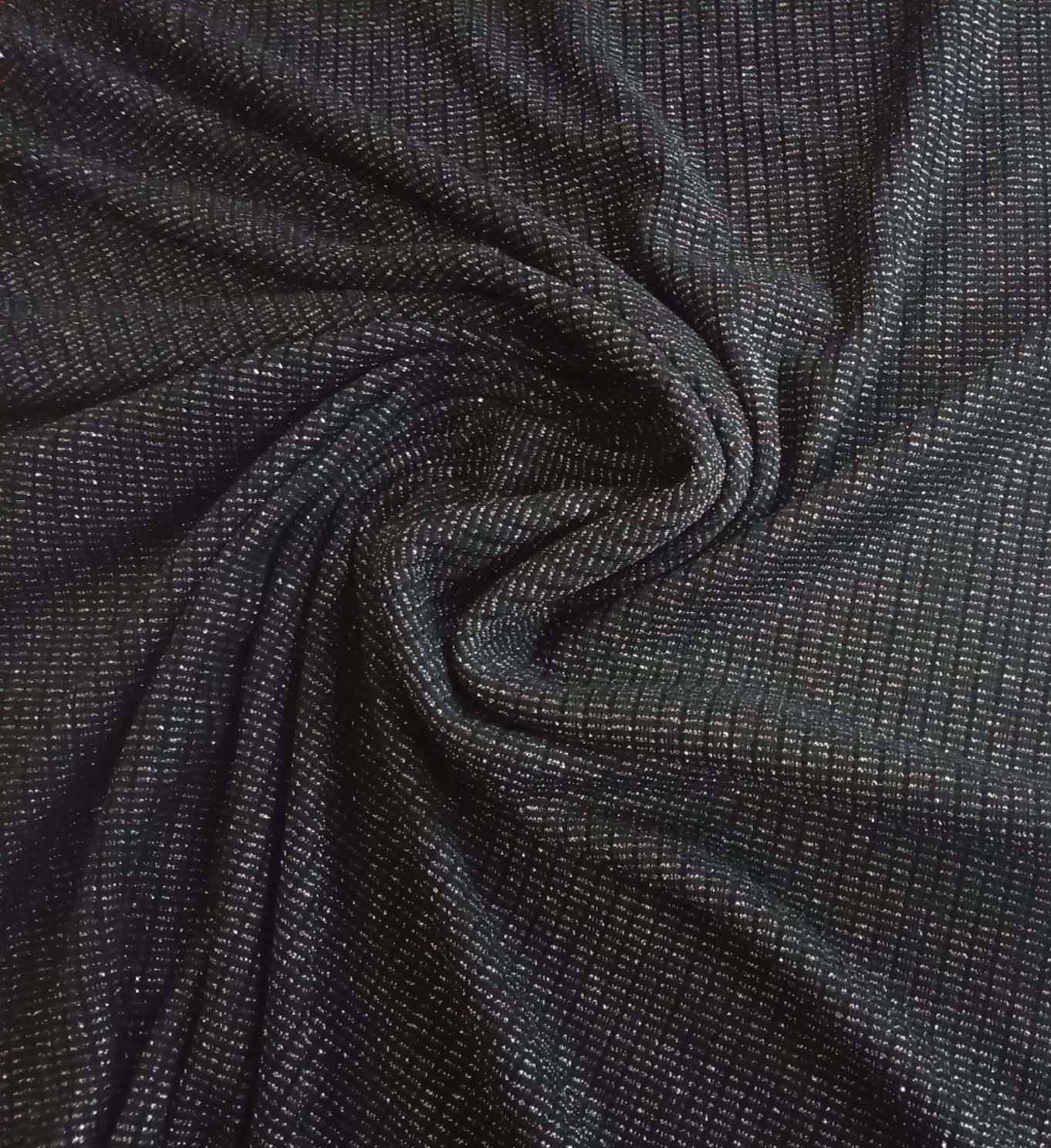 Black with silver metallic thread