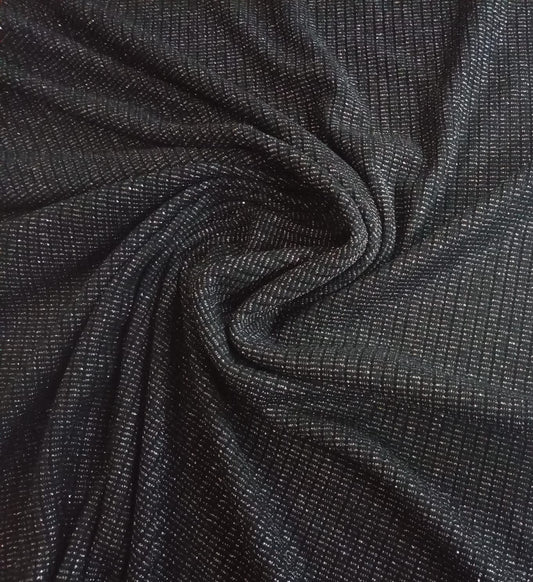 Black with silver metallic thread