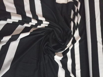 Black with some white stripes cotton jersey
