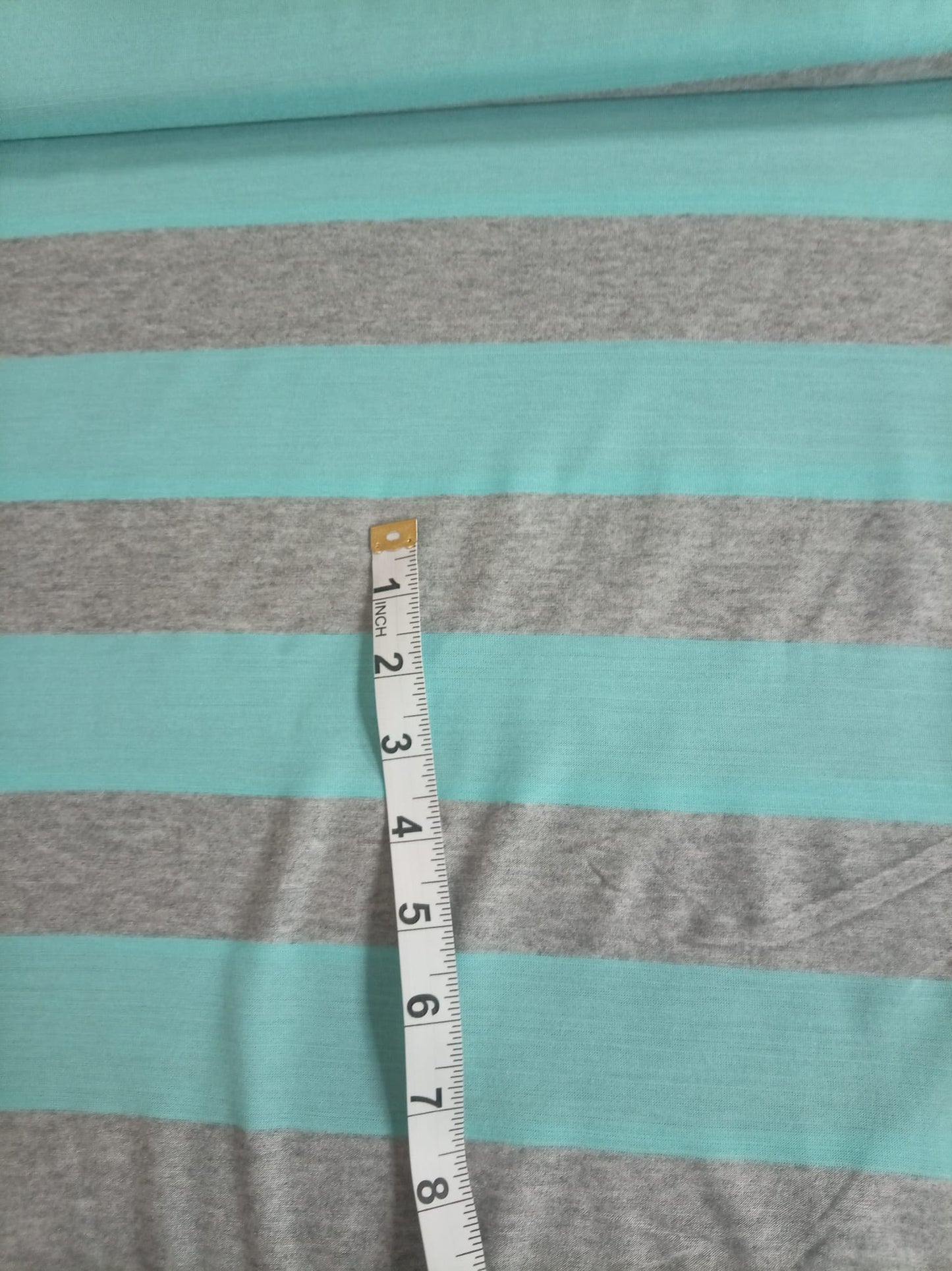 Blue and grey striped jersey