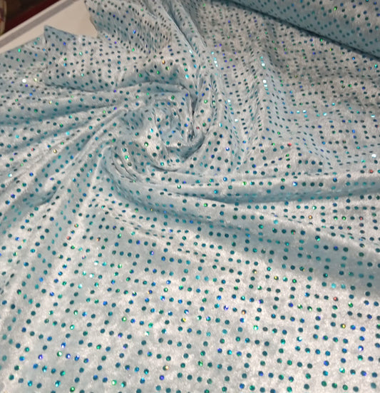Blue sequin velvet