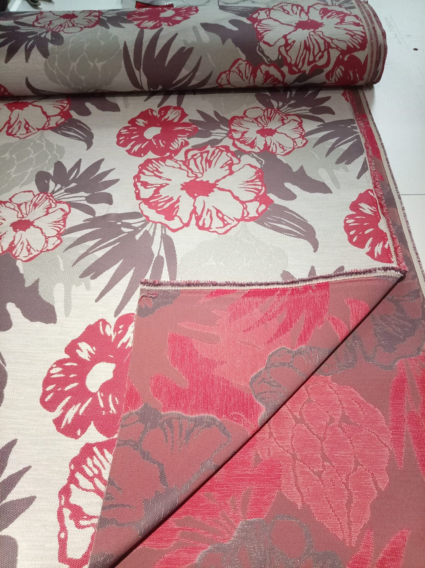 Large floral upholstery