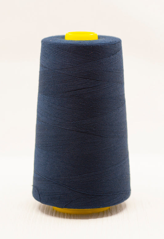 Navy overlocker cone of thread