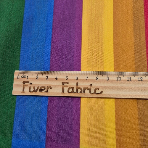Rainbow polycotton (wide stripe)