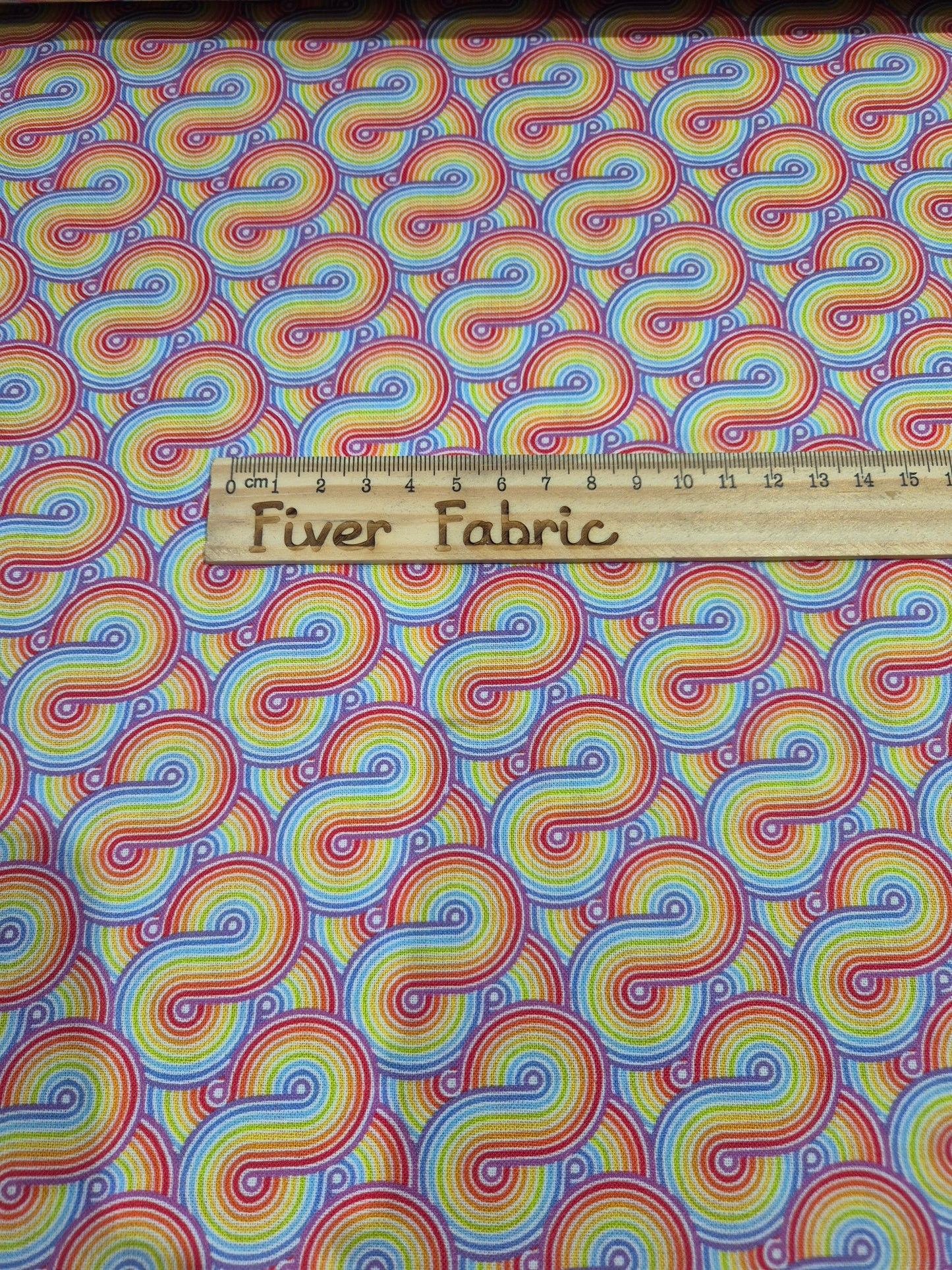 100% cotton rainbow swirly