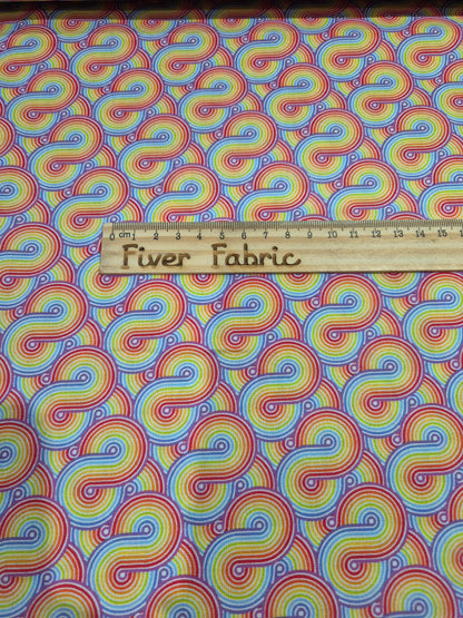 100% cotton rainbow swirly