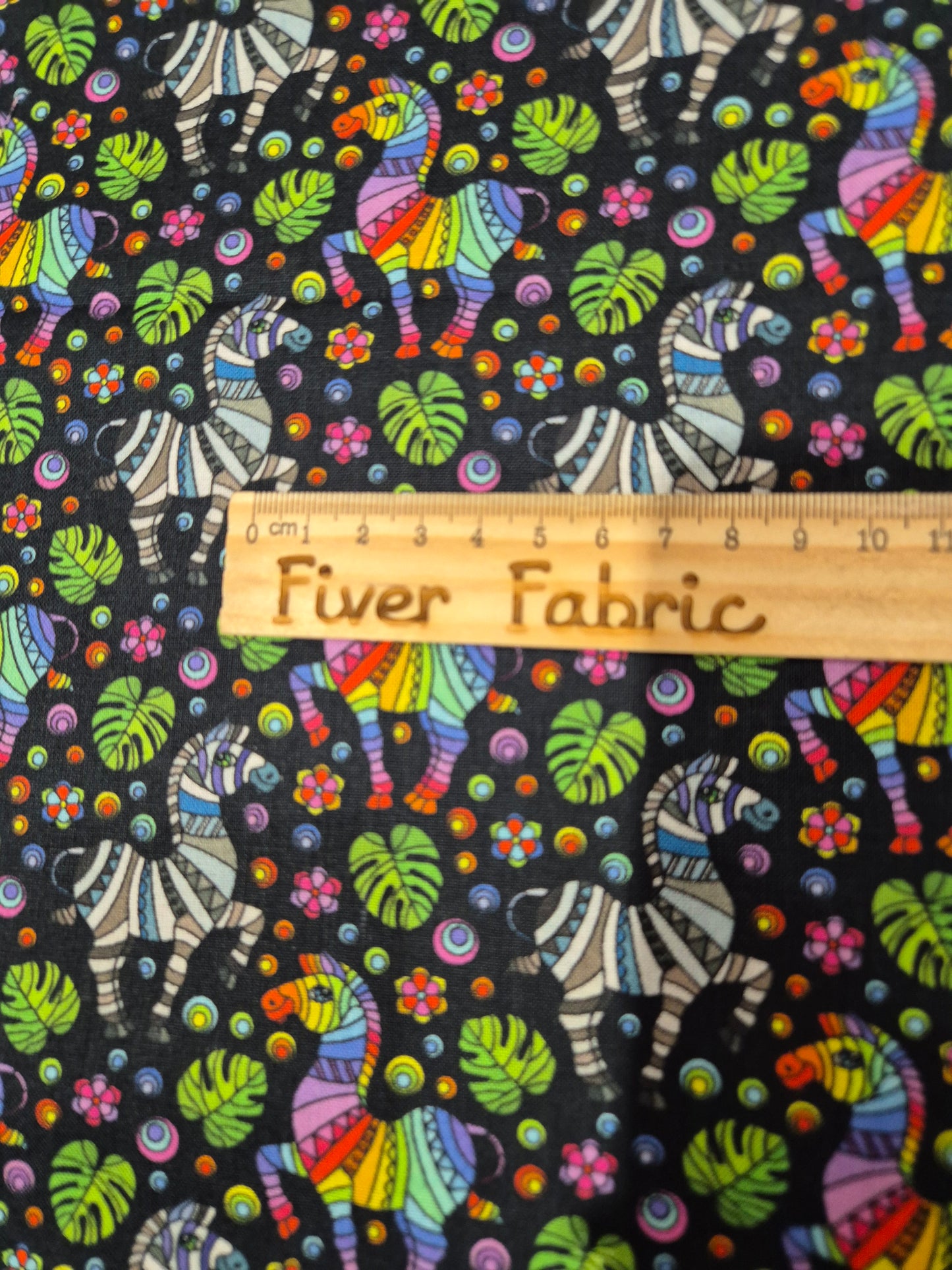 100% cotton rainbow zebra