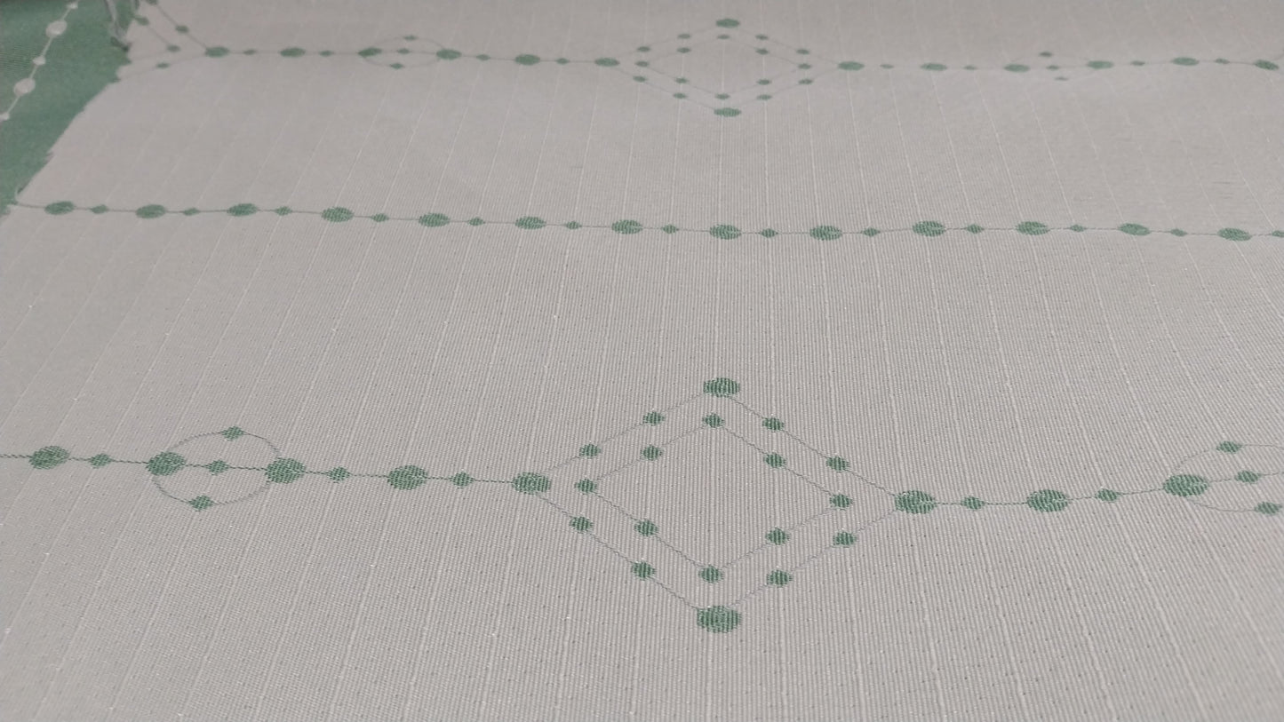 Reversible green curtain fabric