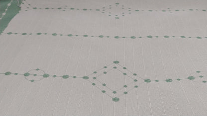 Reversible green curtain fabric