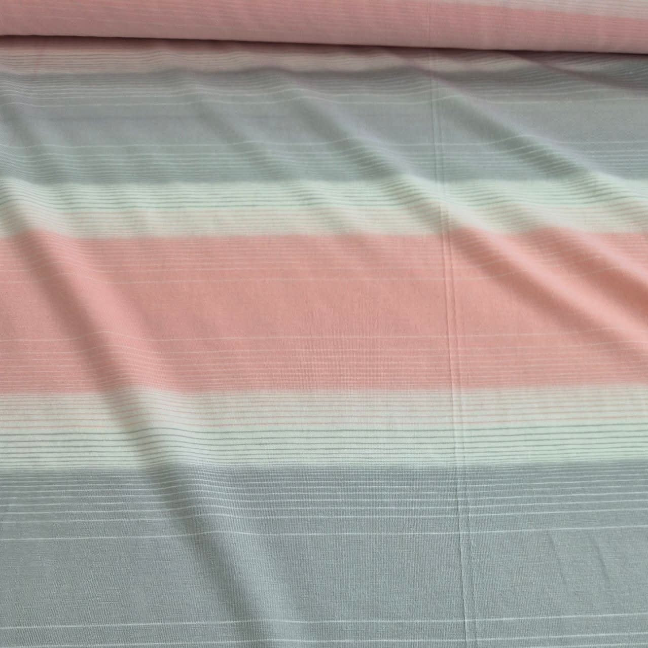 Cotton Jersey pink, grey and white