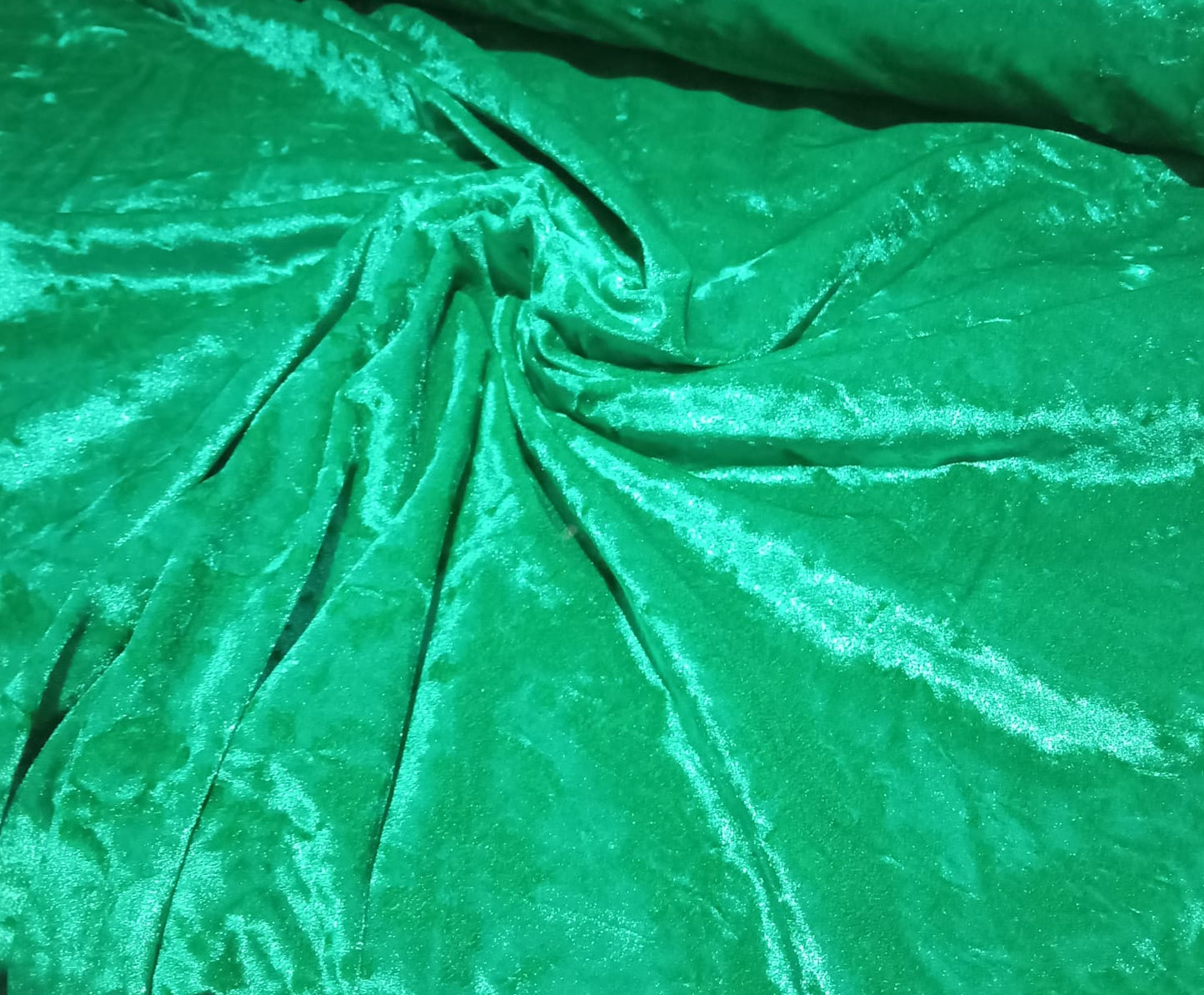 Emerald green crushed velvet