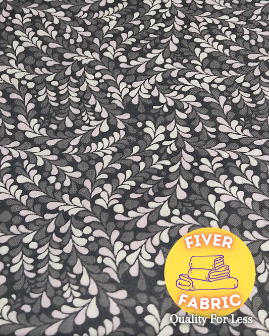 Grey, black, white leaves cotton