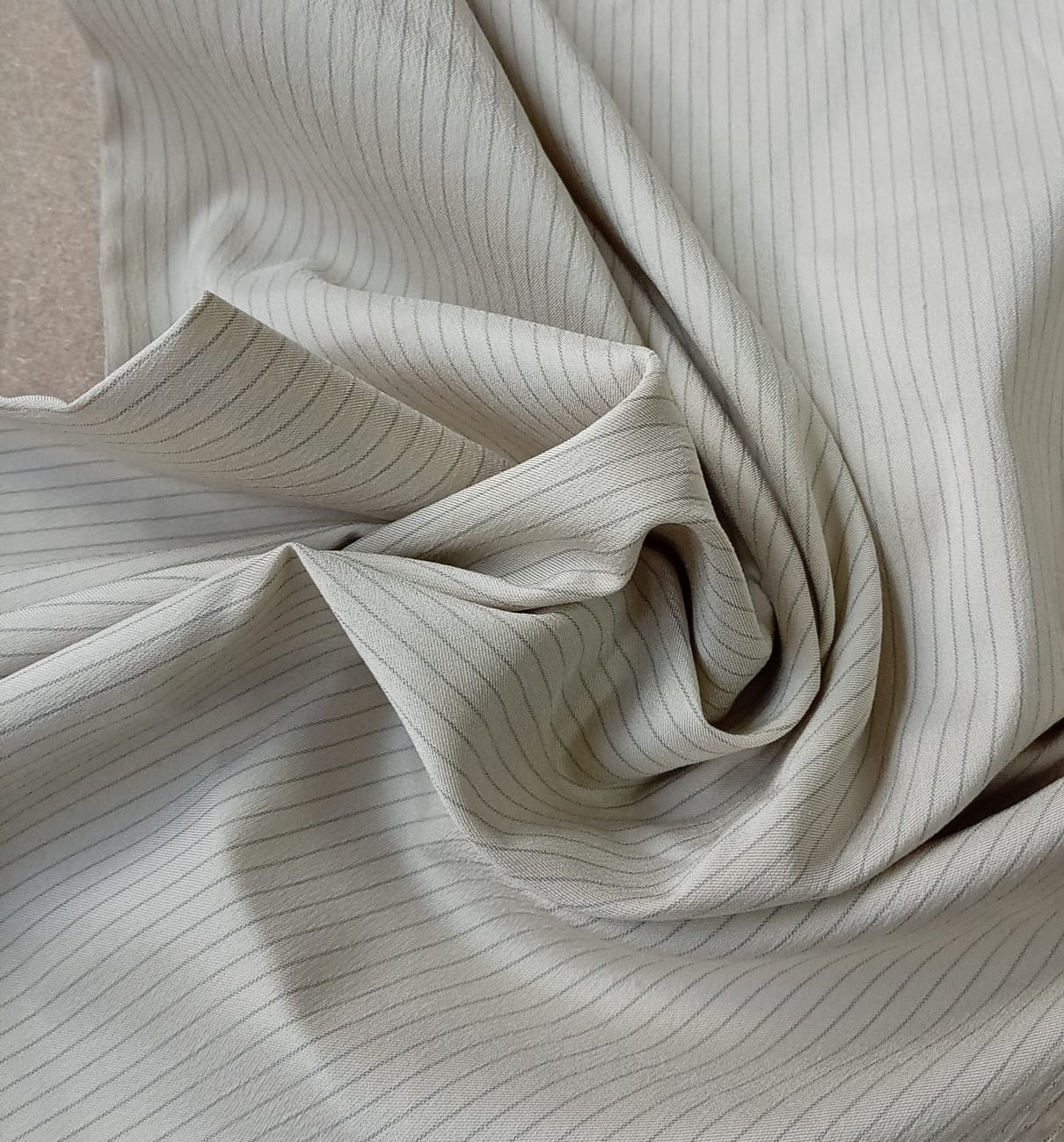 Striped non stretch polyester