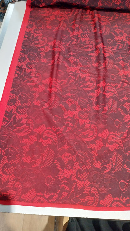 Red lace look lycra