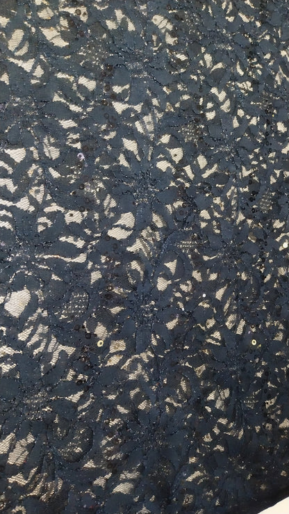 Navy sequin lace